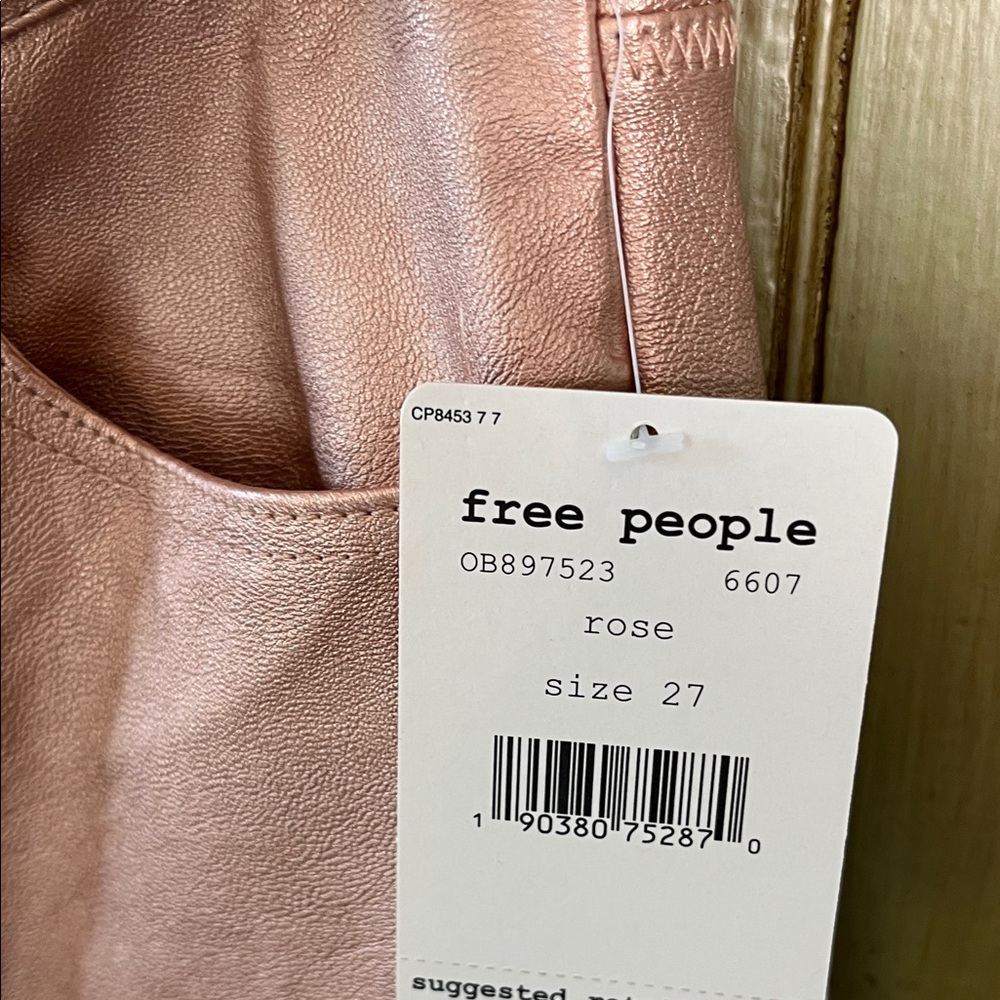FREE PEOPLE pink faux leather pants - Picture 7 of 9